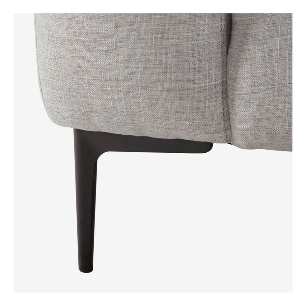 Canape angle droit fixe en tissu perlé gris - Tessie