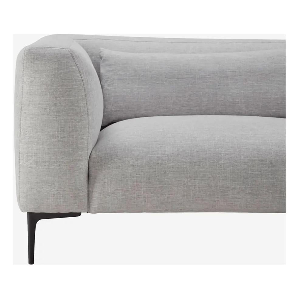 Canape angle droit fixe en tissu perlé gris - Tessie