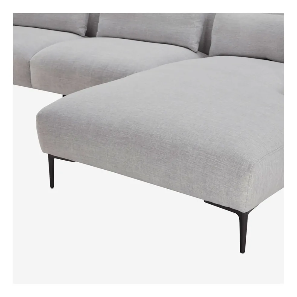 Canape angle droit fixe en tissu perlé gris - Tessie