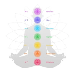 Carillon à vent 7 chakras argenté h44cm