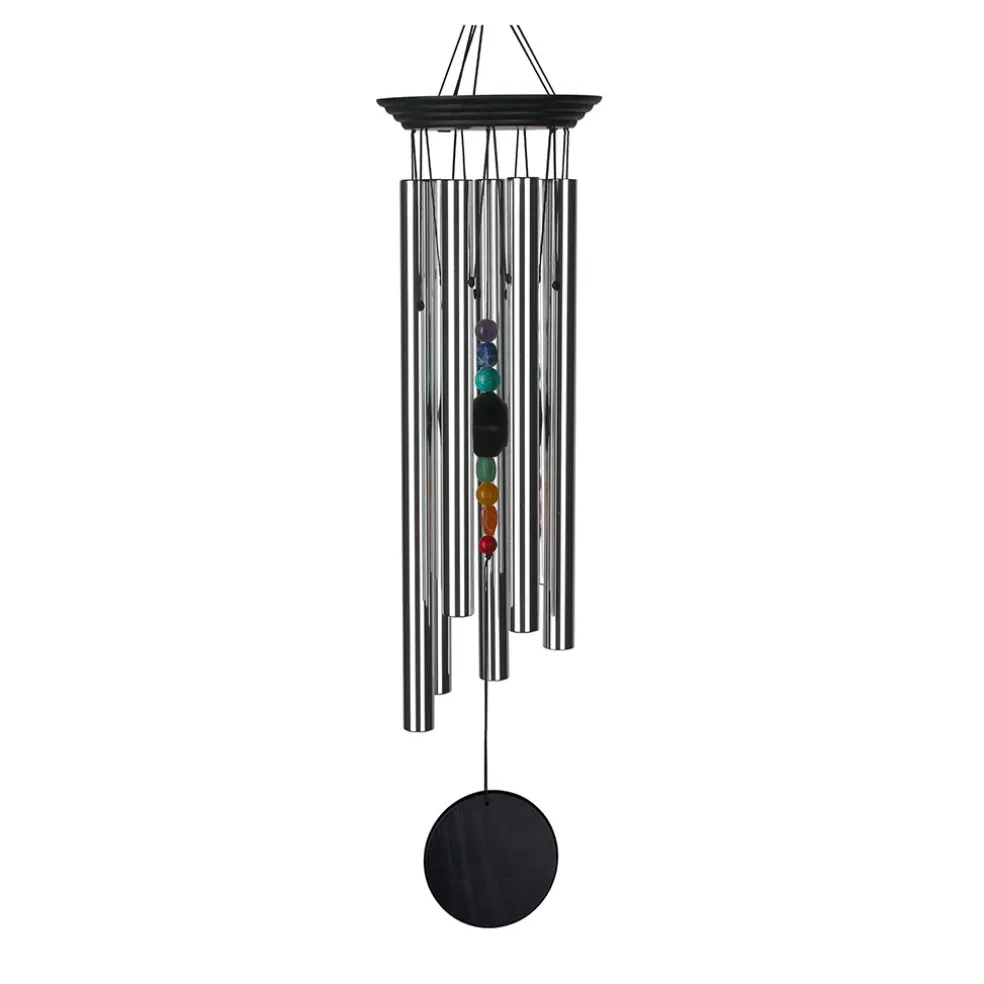 Carillon à vent 7 chakras argenté h44cm