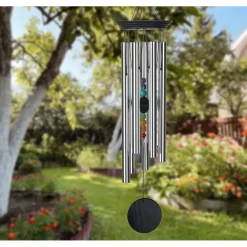 Carillon à vent 7 chakras argenté h44cm