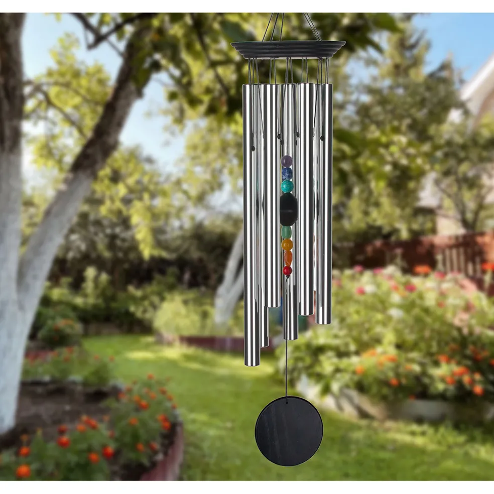 Carillon à vent 7 chakras argenté h44cm