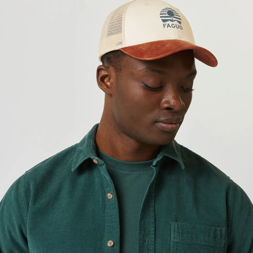 Casquette brique et écru taille unique