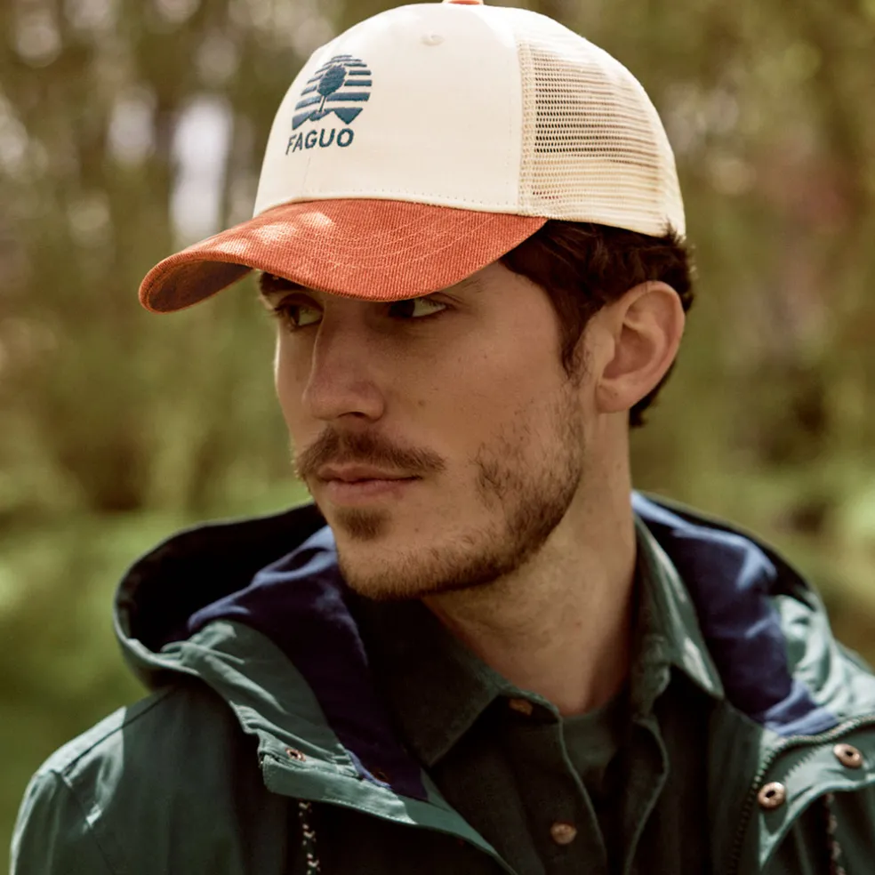 Casquette brique et écru taille unique