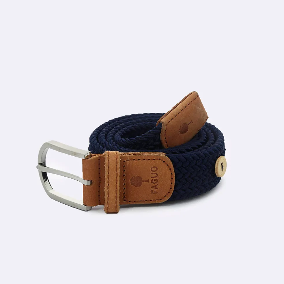 Ceinture tressée bleu marine taille unique