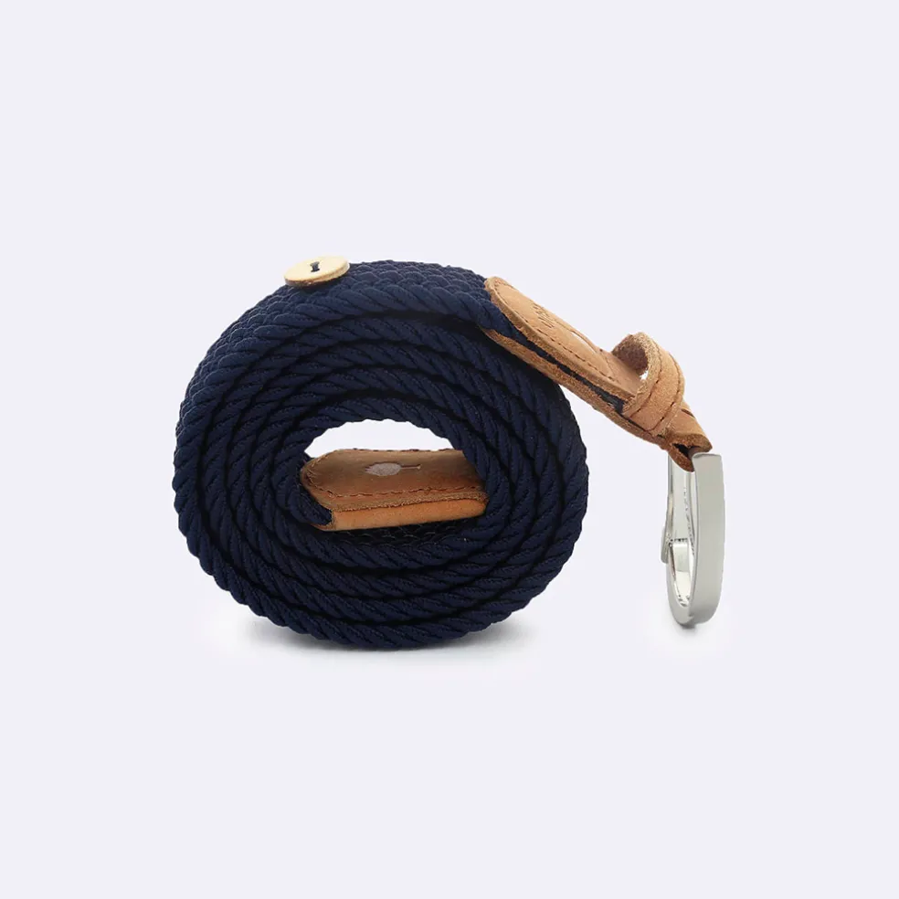 Ceinture tressée bleu marine taille unique