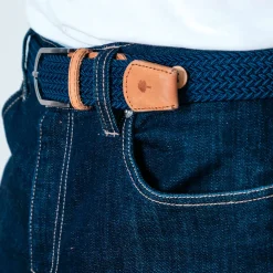Ceinture tressée bleu marine taille unique