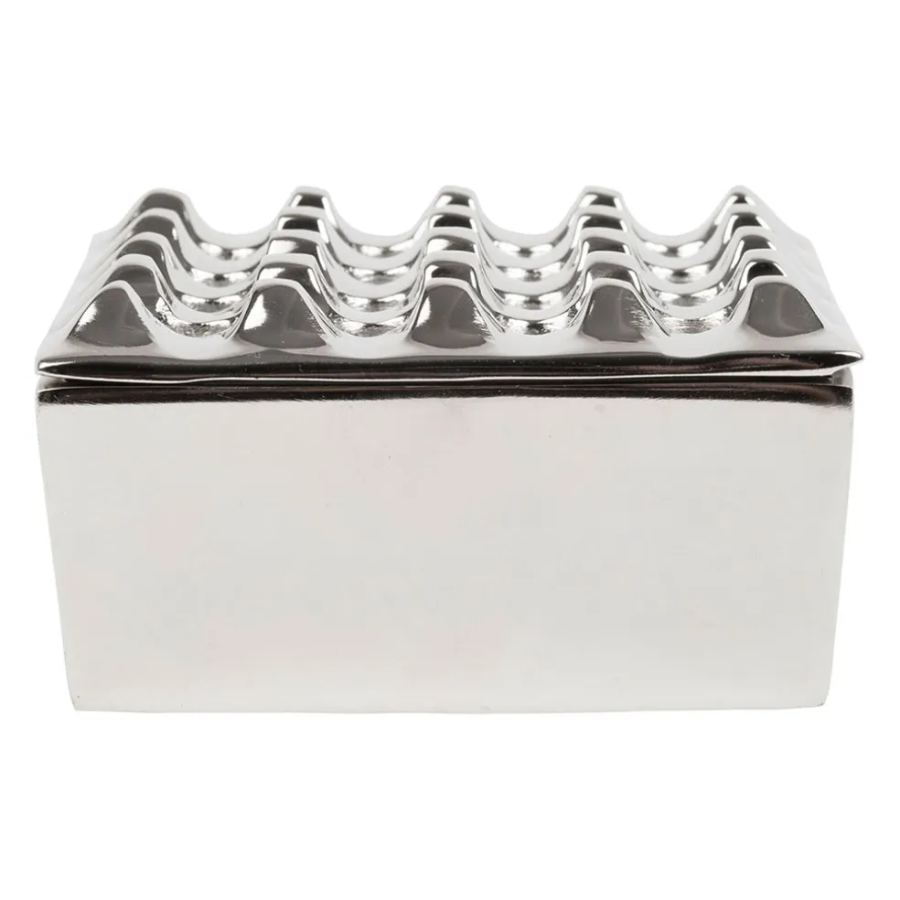 Cendrier en aluminium argenté d13cm - Riva