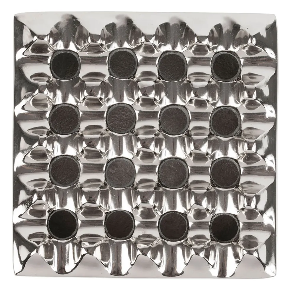 Cendrier en aluminium argenté d13cm - Riva