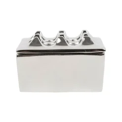 Cendrier en aluminium argenté d9cm - Riva