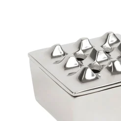 Cendrier en aluminium argenté d9cm - Riva