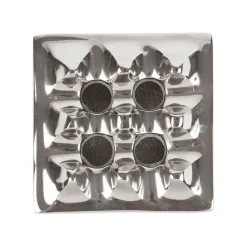 Cendrier en aluminium argenté d9cm - Riva