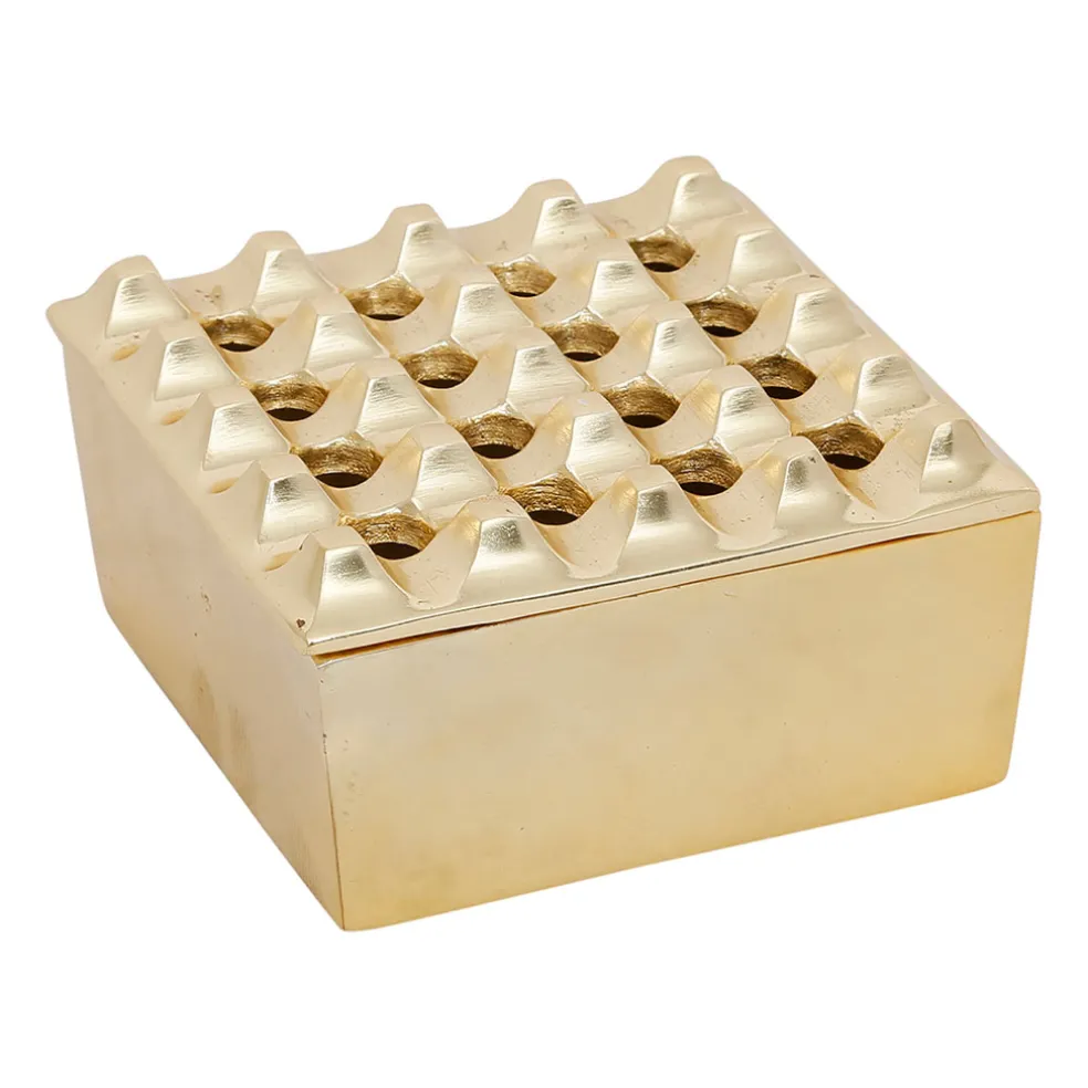 Cendrier en aluminium doré d13cm - Riva