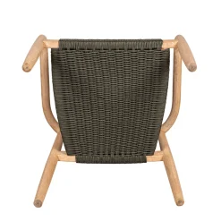Chaise avec accoudoirs en bois d'eucalyptus kaki - Anam