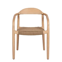 Chaise avec accoudoirs en bois d'eucalyptus sable - Anam