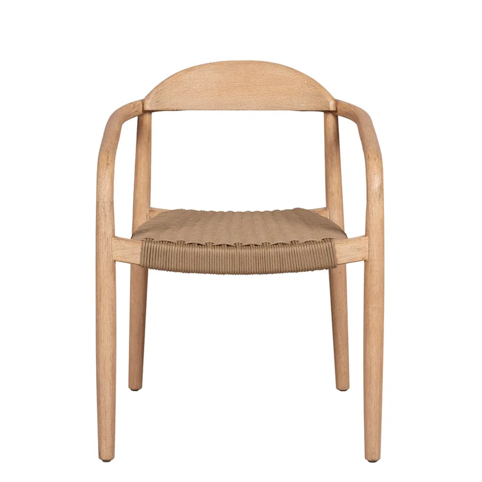 Chaise avec accoudoirs en bois d'eucalyptus sable - Anam