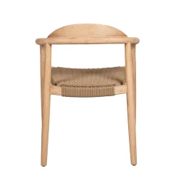 Chaise avec accoudoirs en bois d'eucalyptus sable - Anam