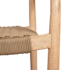 Chaise avec accoudoirs en bois d'eucalyptus sable - Anam