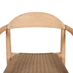Chaise avec accoudoirs en bois d'eucalyptus sable - Anam