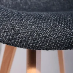 Chaise avec accoudoirs en tissu grosse maille noir - Scarlett