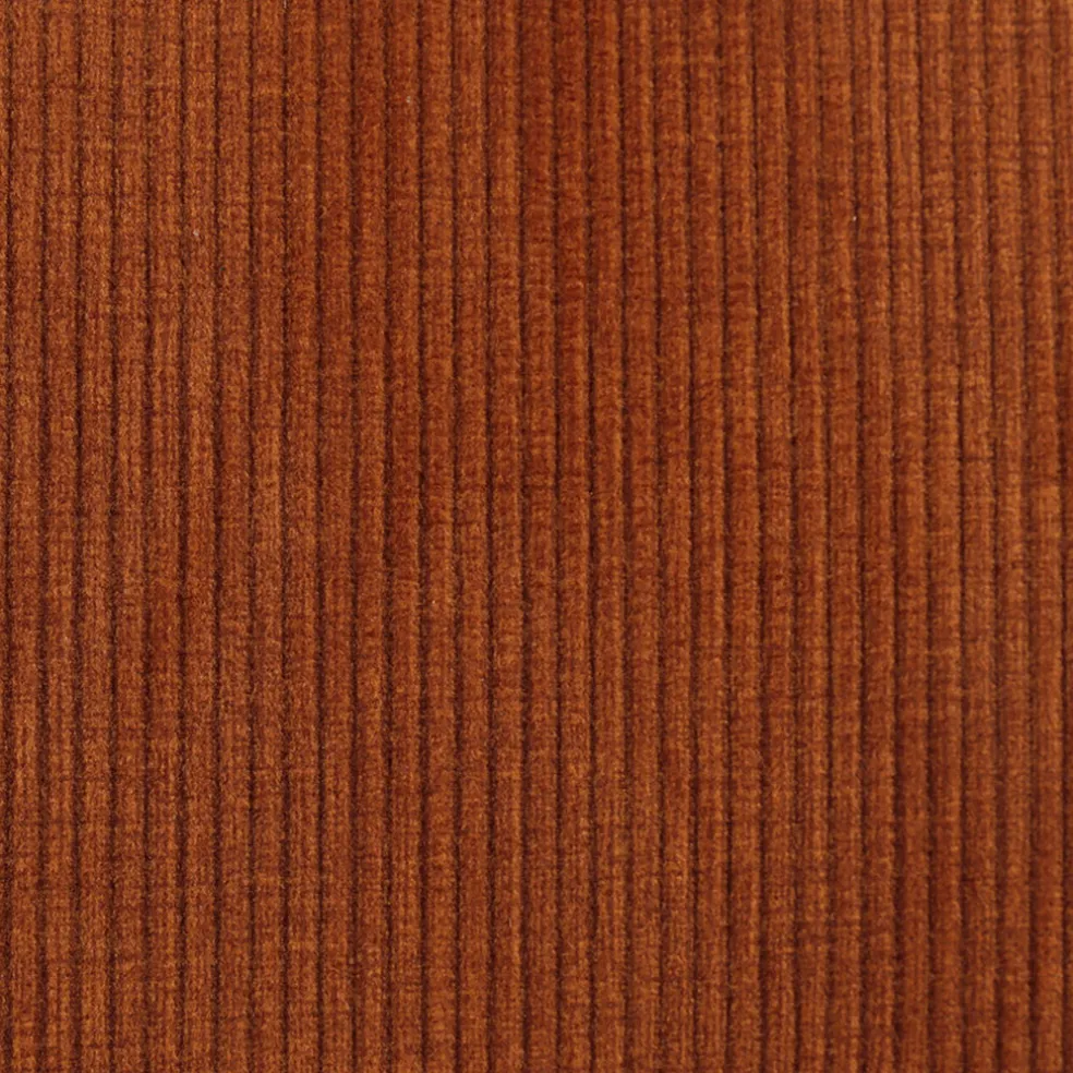 Chaise avec accoudoirs en velours côtelé cognac - Alma