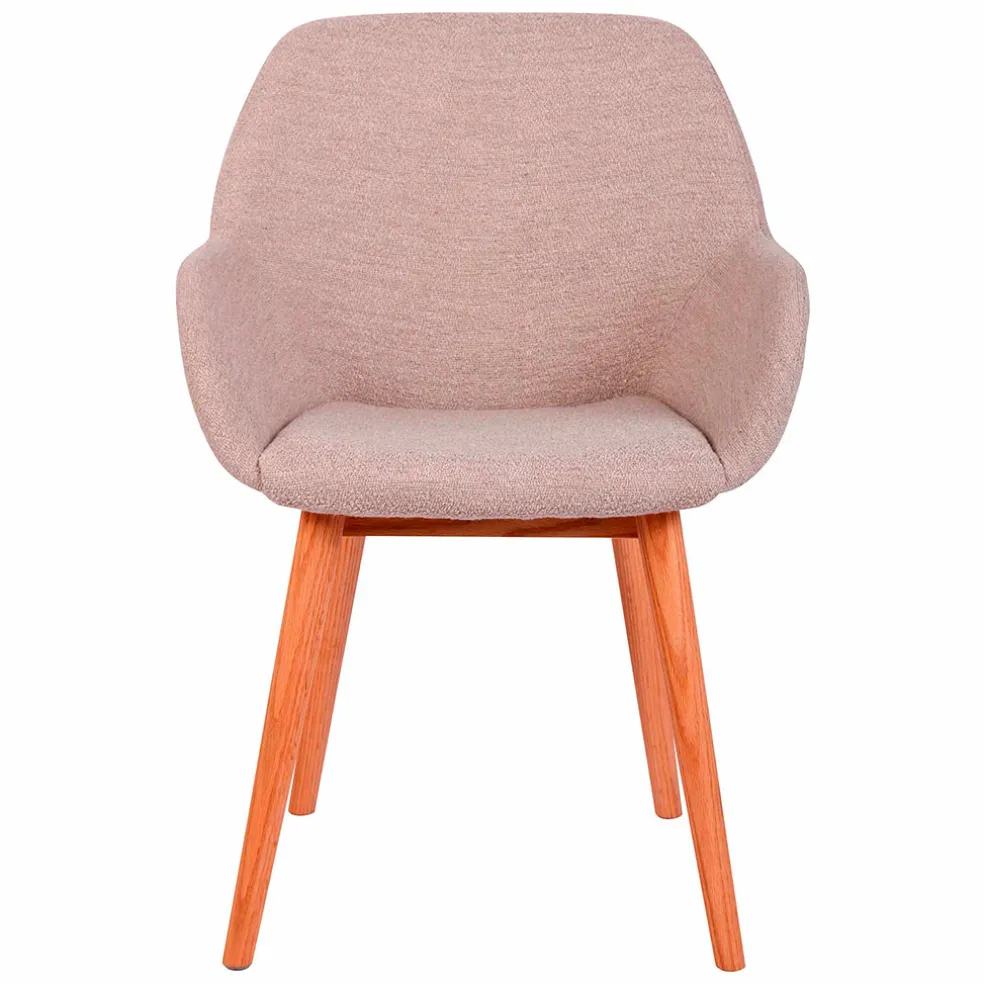 Chaise avec accoudoirs en tissu sable - Altea