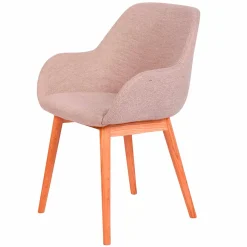 Chaise avec accoudoirs en tissu sable - Altea