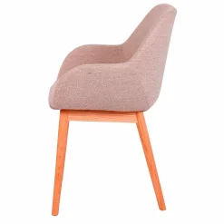 Chaise avec accoudoirs en tissu sable - Altea