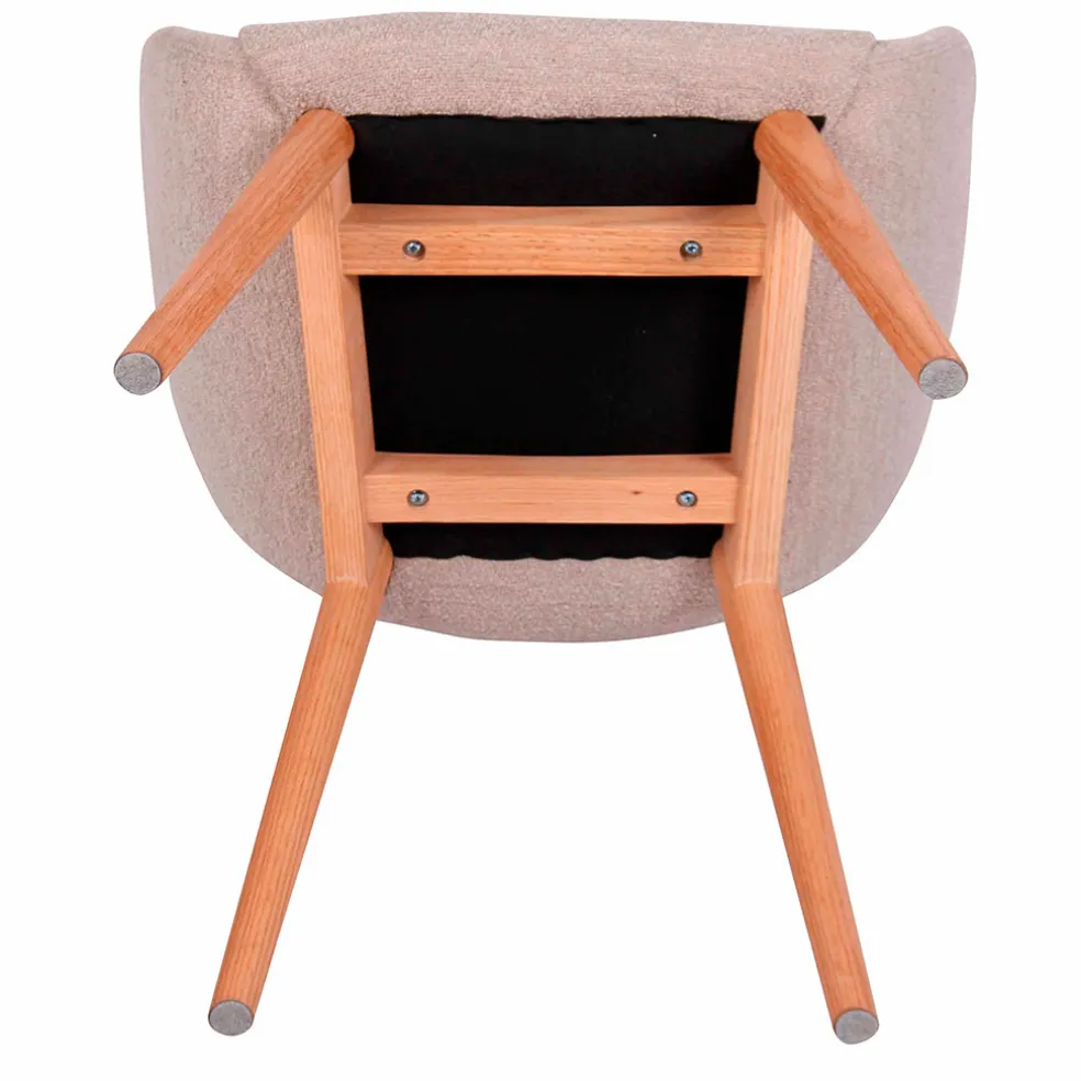 Chaise avec accoudoirs en tissu sable - Altea