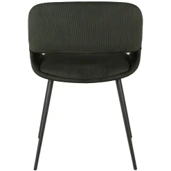 Chaise avec accoudoirs en velours côtelé vert foncé - Alma