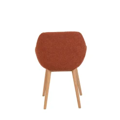 Chaise avec accoudoirs en tissu bouclette terracotta - Altea