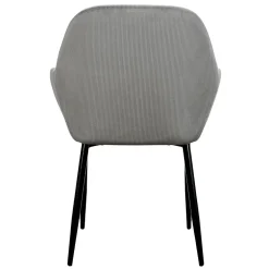 Chaise avec accoudoirs en velours côtelé gris - Julia