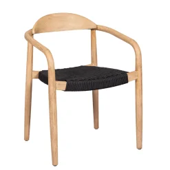 Chaise avec accoudoirs en bois d' eucalyptus noir - Anam