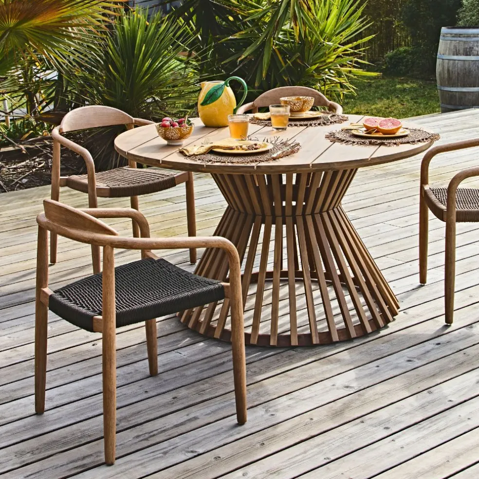 Chaise avec accoudoirs en bois d' eucalyptus noir - Anam