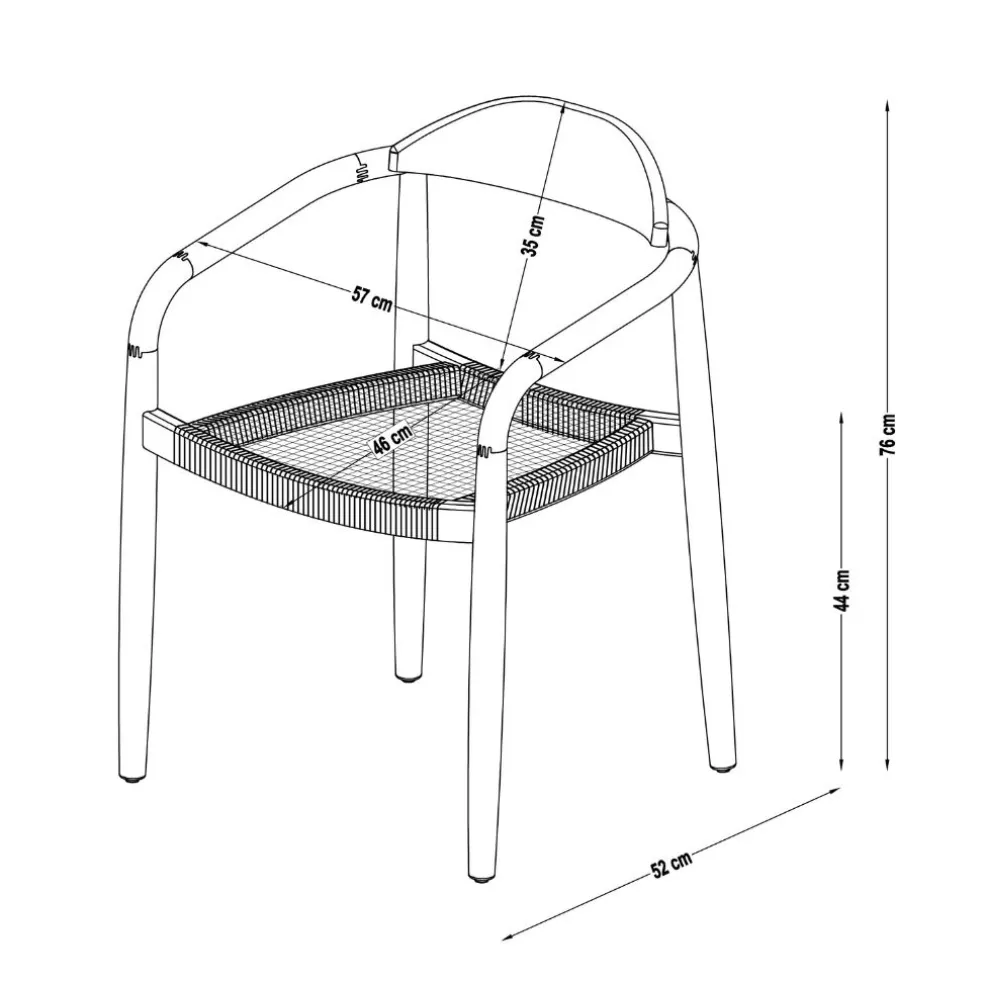 Chaise avec accoudoirs en bois d' eucalyptus noir - Anam