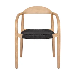 Chaise avec accoudoirs en bois d' eucalyptus noir - Anam