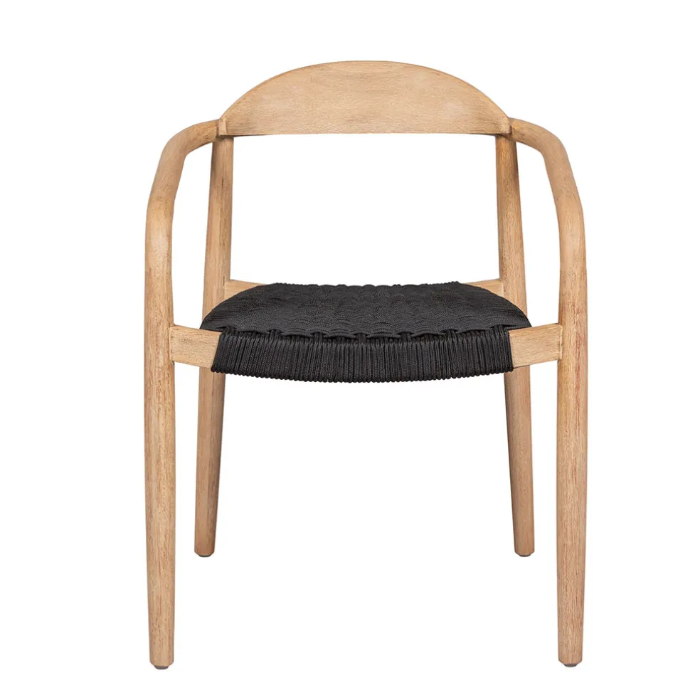 Chaise avec accoudoirs en bois d' eucalyptus noir - Anam
