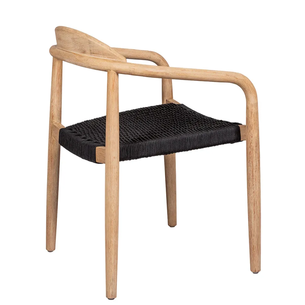 Chaise avec accoudoirs en bois d' eucalyptus noir - Anam