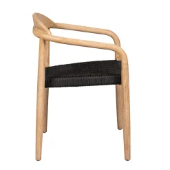 Chaise avec accoudoirs en bois d' eucalyptus noir - Anam