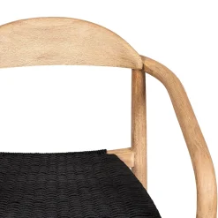 Chaise avec accoudoirs en bois d' eucalyptus noir - Anam