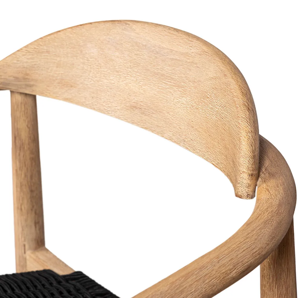 Chaise avec accoudoirs en bois d' eucalyptus noir - Anam