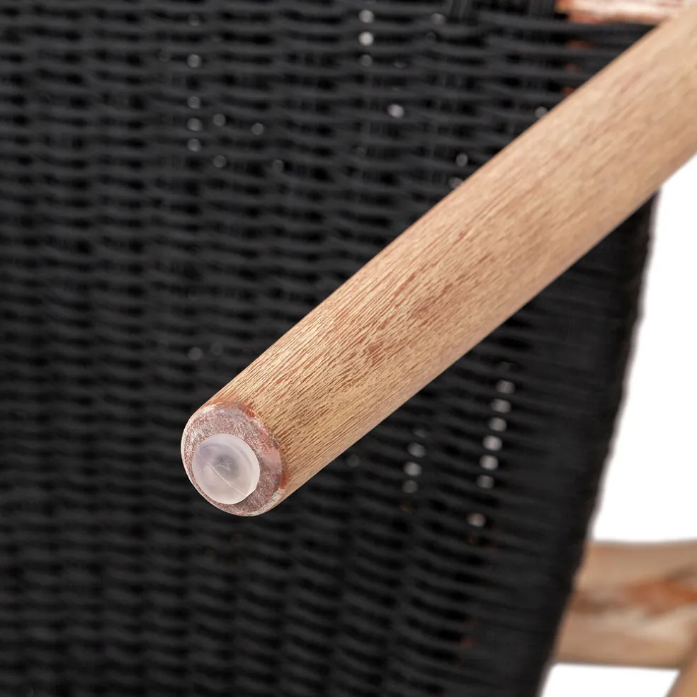 Chaise avec accoudoirs en bois d' eucalyptus noir - Anam