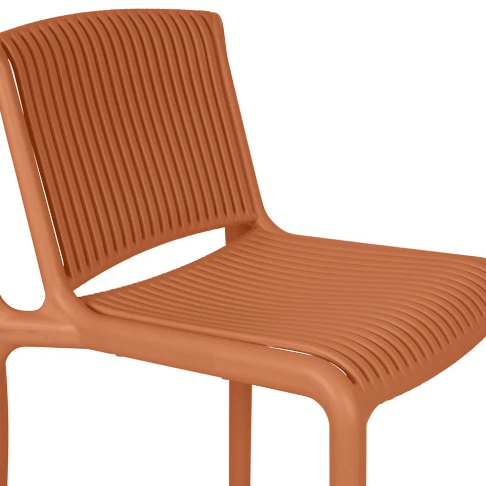 Chaise de bar d'extérieur terracotta h100cm - Lumi