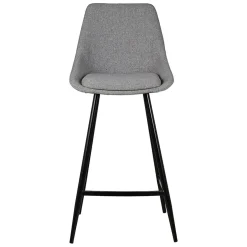 Chaise de bar en tissu gris clair h67cm - Ben