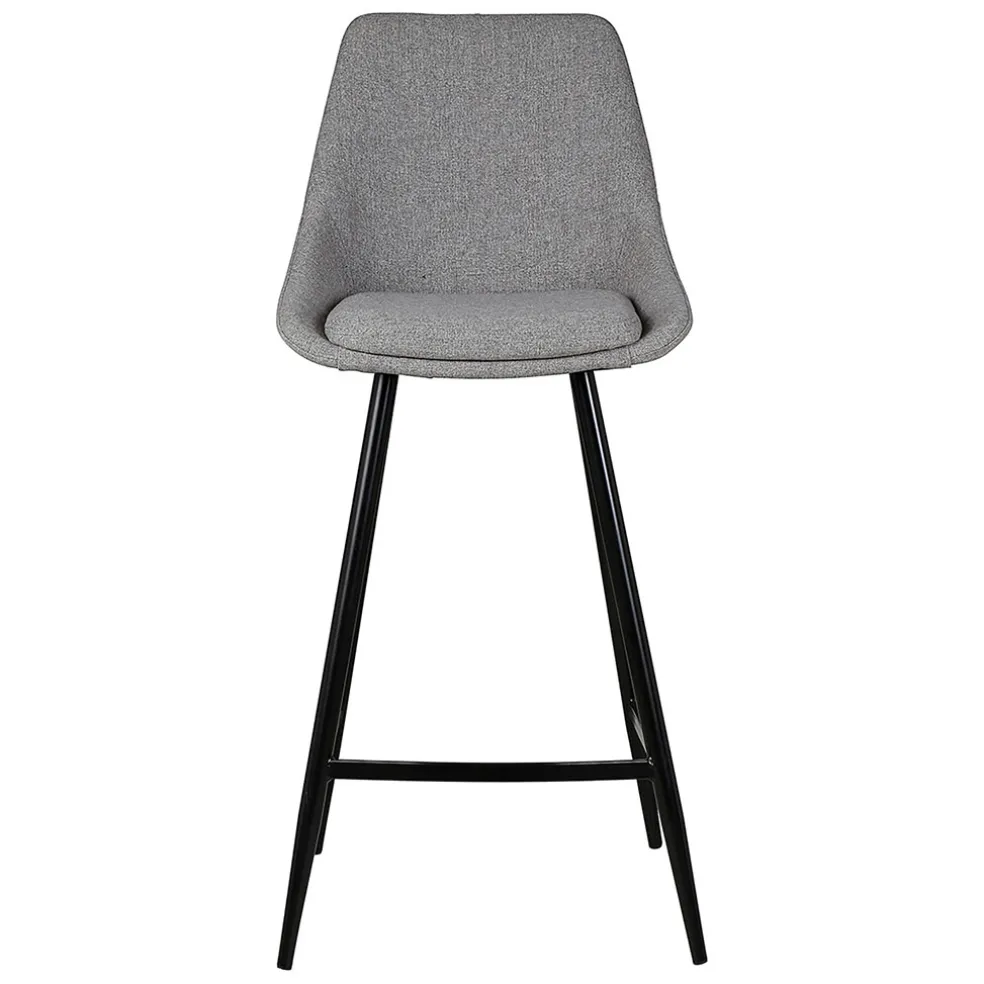 Chaise de bar en tissu gris clair h67cm - Ben
