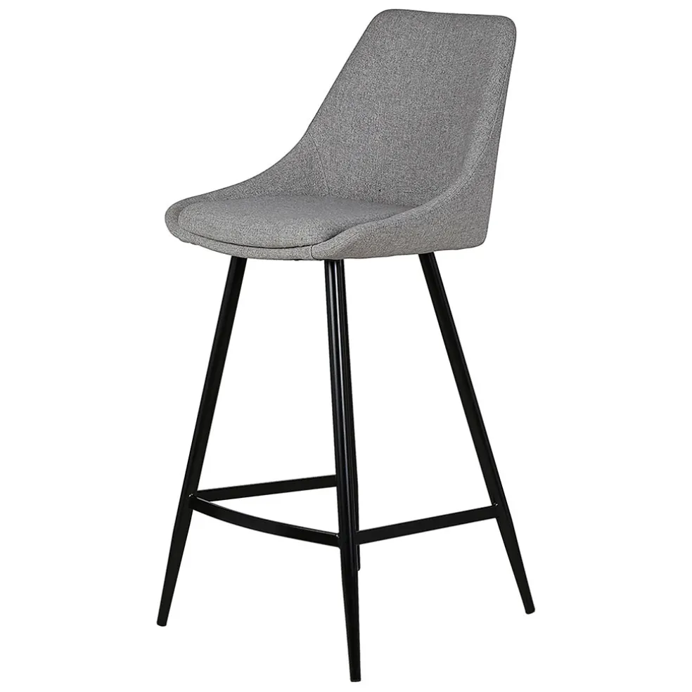 Chaise de bar en tissu gris clair h67cm - Ben