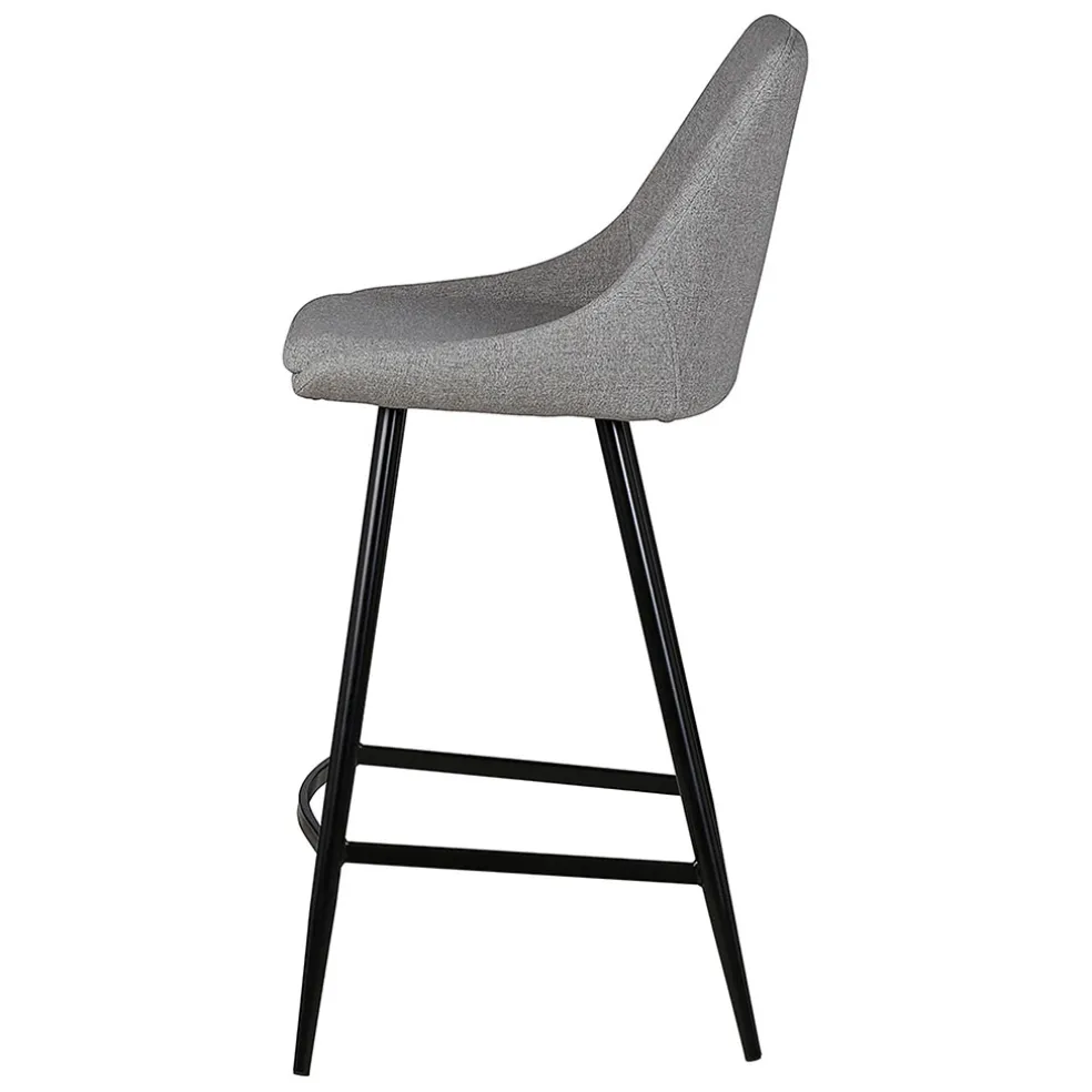 Chaise de bar en tissu gris clair h67cm - Ben