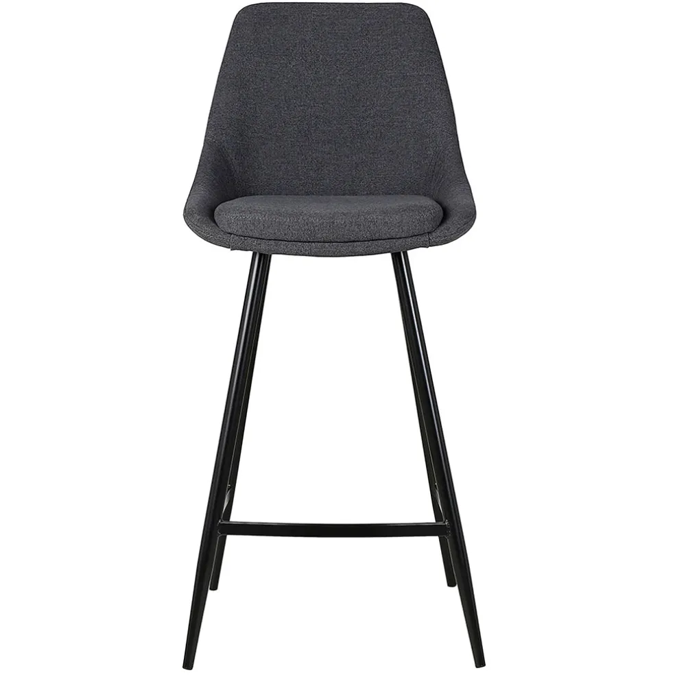 Chaise de bar en tissu gris foncé h67cm - Ben