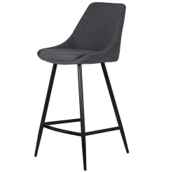 Chaise de bar en tissu gris foncé h67cm - Ben